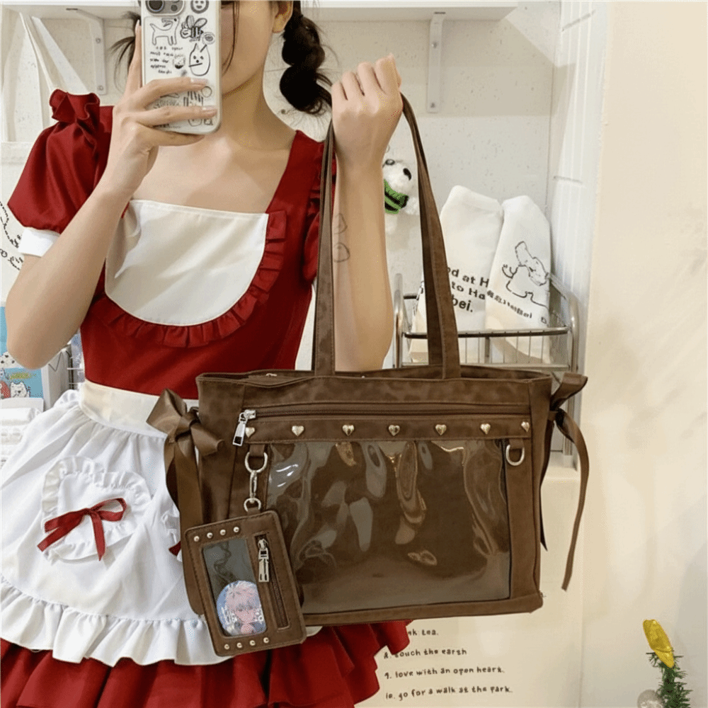 Harajuku Bow Rivet Itabag Y2K  - Anime Merchandise Women 评论和价格